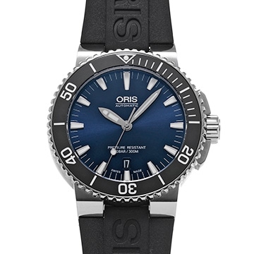 オリス アクイス デイト 01 733 7653 4135-07 4 26 35EB ブルー メンズ 時計 【中古】【wristwatch】