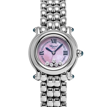 ショパール ハッピースポーツ 27/8250-23 ピンクシェル/ダイヤモンド レディース 時計 【中古】【wristwatch】