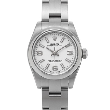 ロレックス オイスターパーペチュアル 26 176200 ホワイト レディース 時計 【中古】【wristwatch】