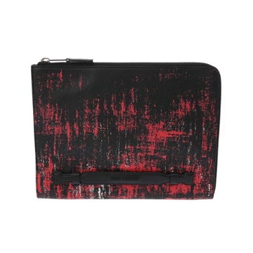 ディオール オム ブラック/レッド レザー メンズ バッグ 【中古】【bag】