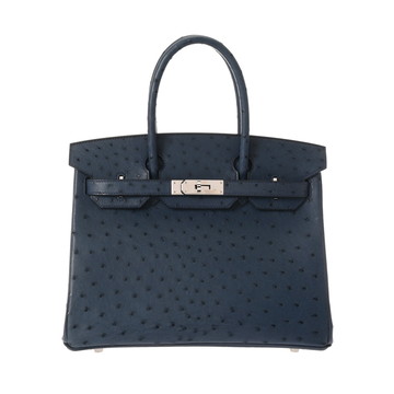 エルメス バーキン 30 ブルードマルド オーストリッチ レディース バッグ 【中古】【bag】