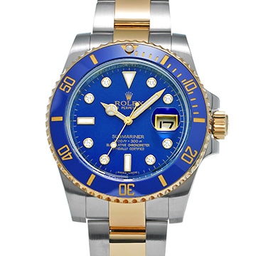 ロレックス サブマリーナ デイト 116613GLB ブルー/ダイヤモンド メンズ 時計 【中古】【wristwatch】