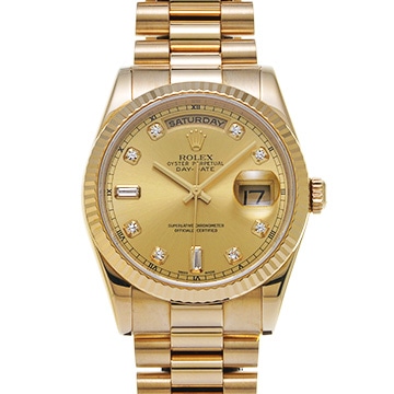 ロレックス デイデイト 118238A シャンパン/ダイヤモンド メンズ 時計 【中古】【wristwatch】