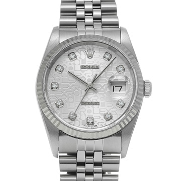 ロレックス デイトジャスト 16234G シルバーコンピュータ/ダイヤモンド メンズ 時計 【中古】【wristwatch】