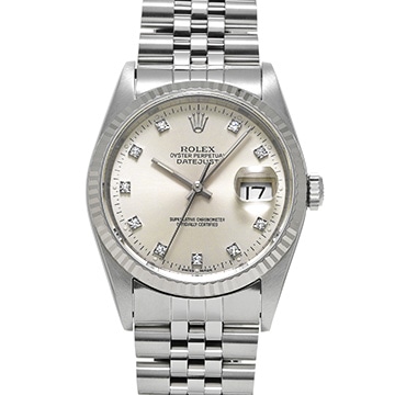ロレックス デイトジャスト 16234G シルバー/ダイヤモンド メンズ 時計 【中古】【wristwatch】