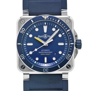 ベル＆ロス BR 03-92 ダイバー ブルー BR0392-D-BU-ST/SRB ブルー メンズ 時計 【中古】【wristwatch】