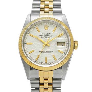 ロレックス デイトジャスト 16233 アイボリーコンピュータ メンズ 時計 【中古】【wristwatch】
