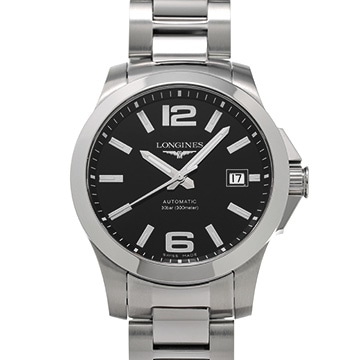 ロンジン コンクエスト L3.676.4.58.6 ブラック メンズ 時計 【中古】【wristwatch】