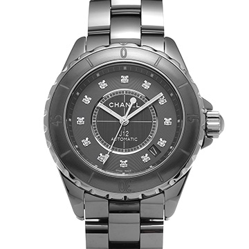シャネル J12 クロマティック H3242 グレー/ダイヤモンド メンズ 時計 【中古】【wristwatch】