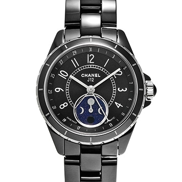 シャネル J12 ファーズ ドゥ リュヌ 38MM H3406 ブラック/ブルー メンズ 時計 【中古】【wristwatch】