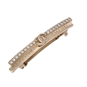 シャネル バレッタ ココマーク ゴールド金具 GP/ラインストーン レディース ジュエリー 【中古】【jewelry】