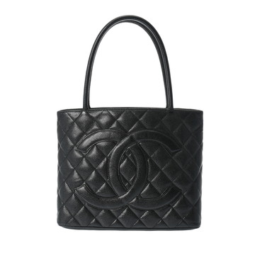 シャネル 復刻トート ブラック A01804 キャビアスキン レディース バッグ 【中古】【bag】