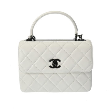 シャネル マトラッセ トップハンドル フラップバッグ ホワイト A92236 ラムスキン レディース バッグ 【中古】【bag】