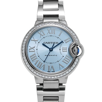 カルティエ バロンブルー ドゥ カルティエ 33mm W4BB0028 ブルー レディース 時計 【中古】【wristwatch】