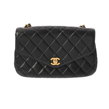 シャネル マトラッセ チェーンショルダー ブラック ラムスキン レディース バッグ 【中古】【bag】