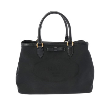 プラダ 2way トートバッグ ブラック 1BA579 ロゴジャガード レディース バッグ 【中古】【bag】
