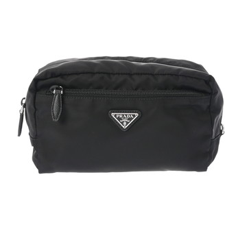 プラダ ポーチ ブラック/シルバー金具 1NE394 ナイロン ユニセックス 【中古】【bag】