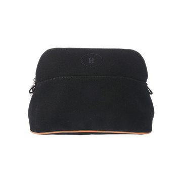 エルメス ボリード ポーチ 25 ブラック コットン レディース 【中古】【bag】