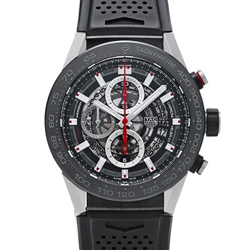 タグ ホイヤー カレラ キャリバーホイヤー01 クロノグラフ CAR2A1Z.FT6044 ブラック メンズ 時計 【中古】【wristwatch】