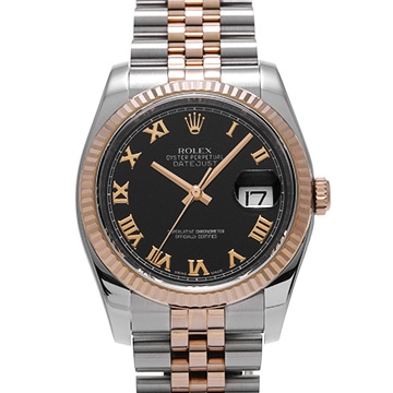 ロレックス デイトジャスト 116231 ブラック メンズ 時計 【中古】【wristwatch】