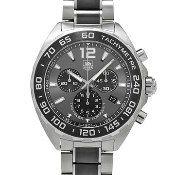 タグ ホイヤー フォーミュラ1 クォーツ クロノグラフ CAZ1111.BA0878 グレー/ブラック メンズ 時計 【中古】【wristwatch】