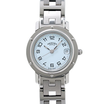 エルメス クリッパー ナクレ CL4.210 ホワイト レディース 時計 【中古】【wristwatch】