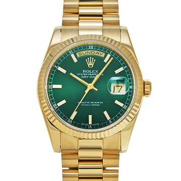 ロレックス デイデイト 118238 グリーン メンズ 時計 【中古】【wristwatch】