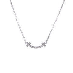 ティファニー Tスマイル ネックレス ミニ シルバー K18ホワイトゴールド WG レディース ジュエリー 【中古】【jewelry】