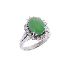 ノーブランド 翡翠リング シルバー Pt900プラチナ レディース ジュエリー 【中古】【jewelry】