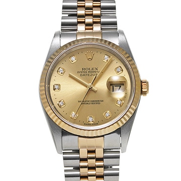 ロレックス デイトジャスト 16233G シャンパン/ダイヤモンド メンズ 時計 【中古】【wristwatch】