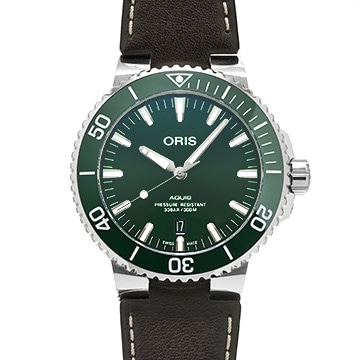 オリス アクイスデイト 01 733 7730 4157-07 5 24 10EB グリーン メンズ 時計 【中古】【wristwatch】