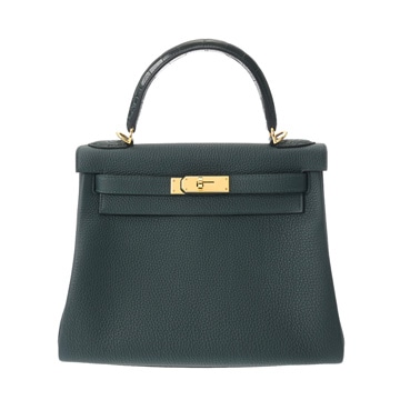 エルメス ケリー 28 内縫い タッチ ヴェールシプレス トゴ/アリゲーターマット レディース バッグ 【中古】【bag】