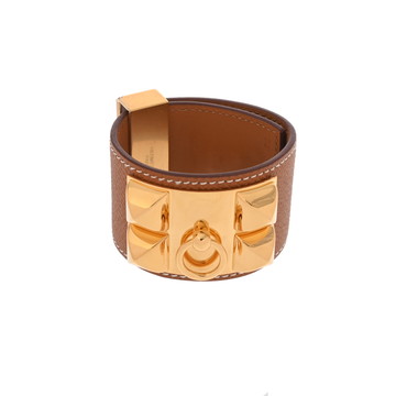エルメス コリエドシアン バングル #T2 ゴールド/ゴールド金具 ヴォーエプソン レディース ジュエリー 【中古】【jewelry】