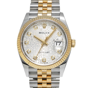 ロレックス デイトジャスト 36 126233G シルバーコンピュータ/ダイヤモンド メンズ 時計 【中古】【wristwatch】