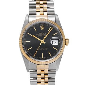 ロレックス デイトジャスト 16233 ブラック メンズ 時計 【中古】【wristwatch】