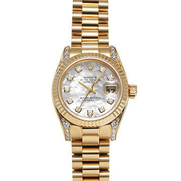 ロレックス レディ デイトジャスト 26 179238NG ホワイトシェル レディース 時計 【中古】【wristwatch】