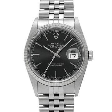 ロレックス デイトジャスト 16234 ブラック メンズ 時計 【中古】【wristwatch】