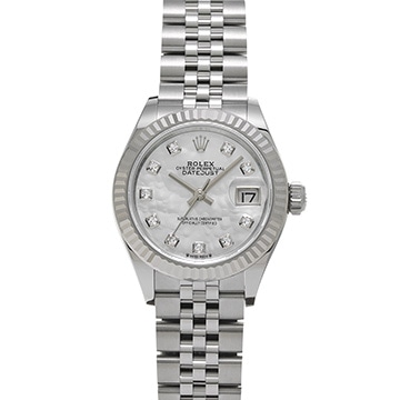 ロレックス レディ デイトジャスト 28 279174NG ホワイトシェル/ダイヤモンド レディース 時計 【中古】【wristwatch】
