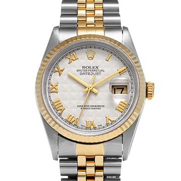 ロレックス デイトジャスト 16233 アイボリーピラミッド メンズ 時計 【中古】【wristwatch】
