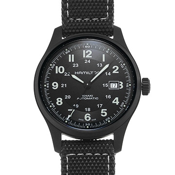 ハミルトン カーキ フィールド チタニウム H70575733 ブラック メンズ 時計 【中古】【wristwatch】