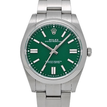 ロレックス オイスターパーペチュアル 41 124300 グリーン メンズ 時計 【中古】【wristwatch】