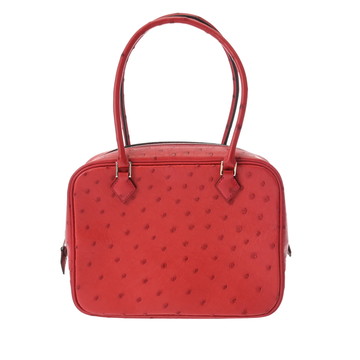エルメス ミニプリュム ルージュヴィフ オーストリッチ レディース バッグ 【中古】【bag】