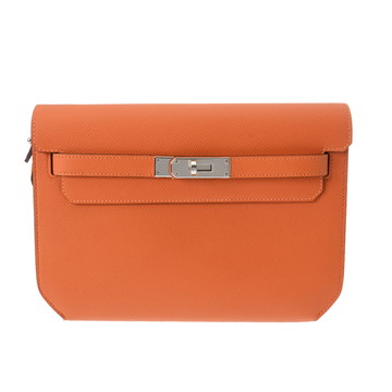 エルメス ケリーデペッシュ 25 セカンドバッグ オレンジ ヴォーエプソン メンズ バッグ 【未使用】【bag】
