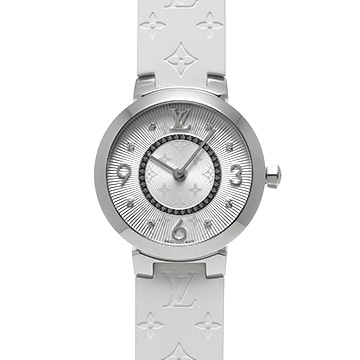 ルイ ヴィトン タンブール Q12MGB シルバー/ダイヤモンド レディース 時計 【中古】【wristwatch】