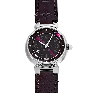 ルイ ヴィトン タンブール ディスクディアモン PM Q12M3 アマラント/ダイヤモンド レディース 時計 【中古】【wristwatch】