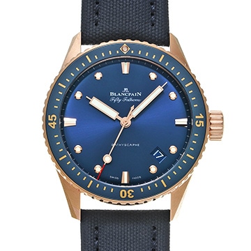 ブランパン フィフティ ファゾムス バチスカーフ 5000 36S40 O52A ブルー メンズ 時計 【中古】【wristwatch】