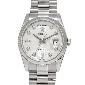 ロレックス デイデイト 118239A シルバー/ダイヤモンド メンズ 時計 【中古】【wristwatch】