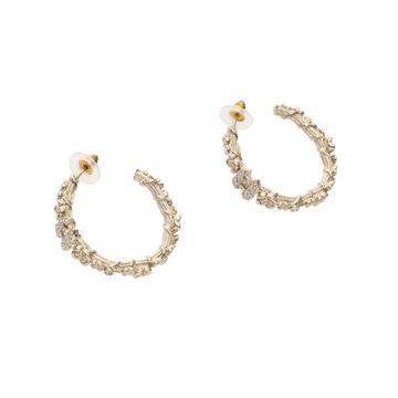 シャネル フープピアス ゴールド GP/ラインストーン レディース ジュエリー 【中古】【jewelry】