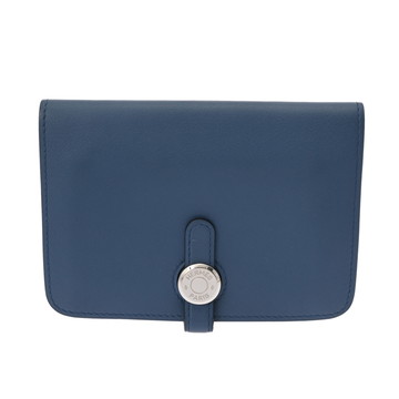 エルメス ドゴン コンパクト ブルーアガット ヴォースイフト レディース 財布 【中古】【purse】