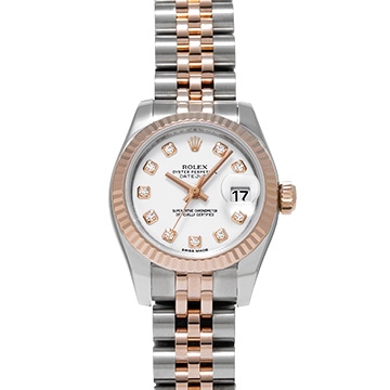 ロレックス デイトジャスト 179171G ホワイト/ダイヤモンド レディース 時計 【中古】【wristwatch】